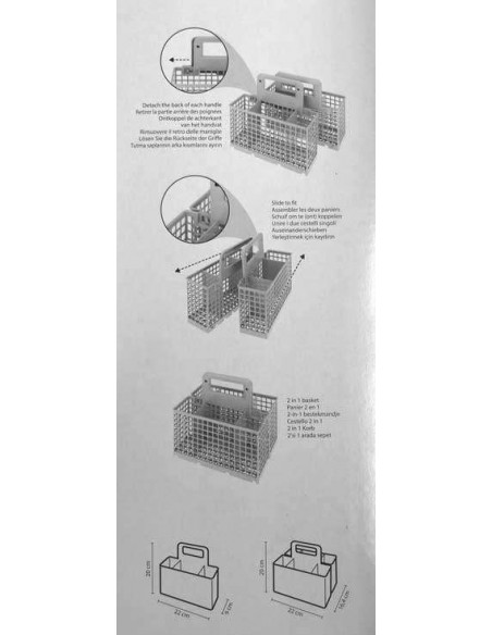 Basket portacubiertos Dishwasher Double