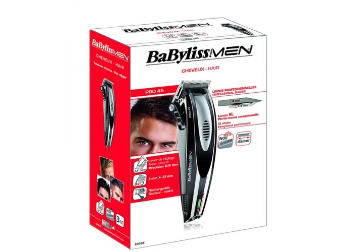 BaBylissMen E956E - Cortapelos, cuchillas de acero inoxidable