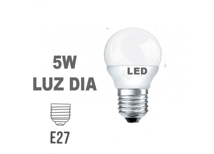 Bombilla LED Esferica E27 5w Luz Dia