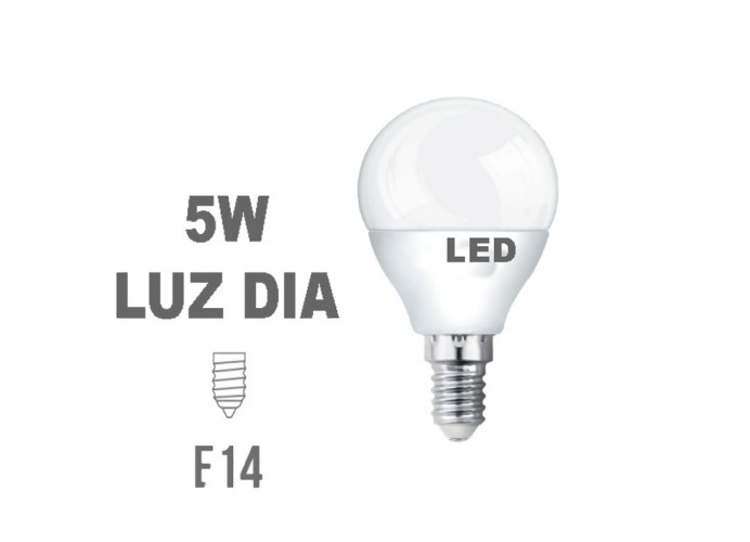 Bombilla LED Esferica E14 5w Luz Dia