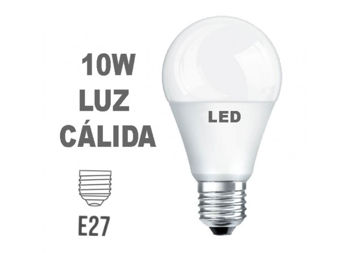 Bombilla LED Esferica E27 10w Luz Cálida