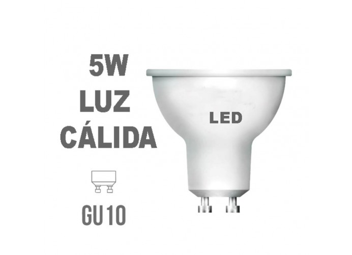 Bombilla LED Dicroica GU10 5w Luz Cálida