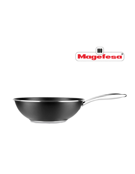 Wok 28cm Magefesa Prisma Inoxidable Inducción