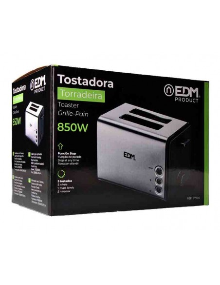 Tostadora EDM Dos Ranuras Tacto frío 850w 07704