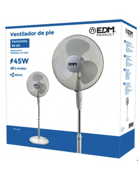 Ventilador de Pie EDM 45w 40cm de aspas 130cm