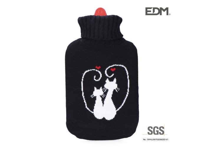 Image of Hot Water Bag EDM wool cover decorated in