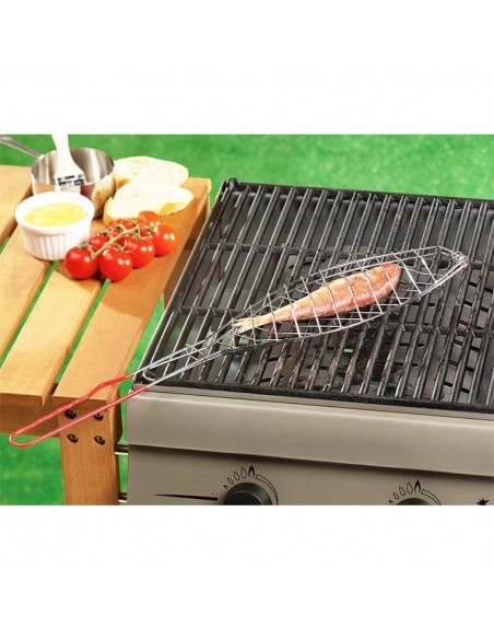 Immagine di GRIGLIA DI PESCE IN ACCIAIO INOSSIDABILE. 13x41cm BARBECUE in Servimenaje