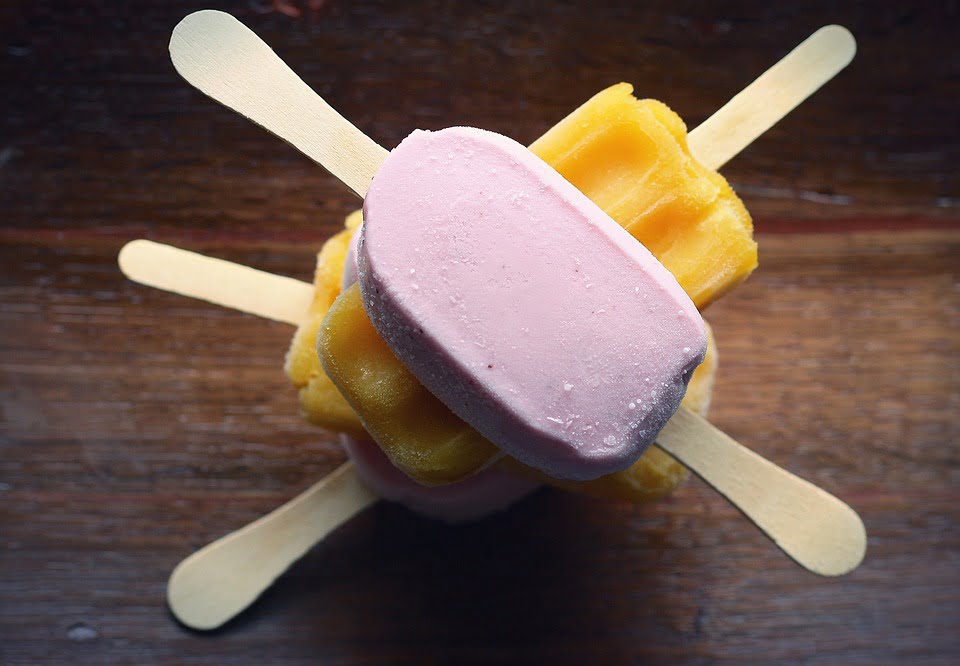 helados caseros con leche o con fruta
